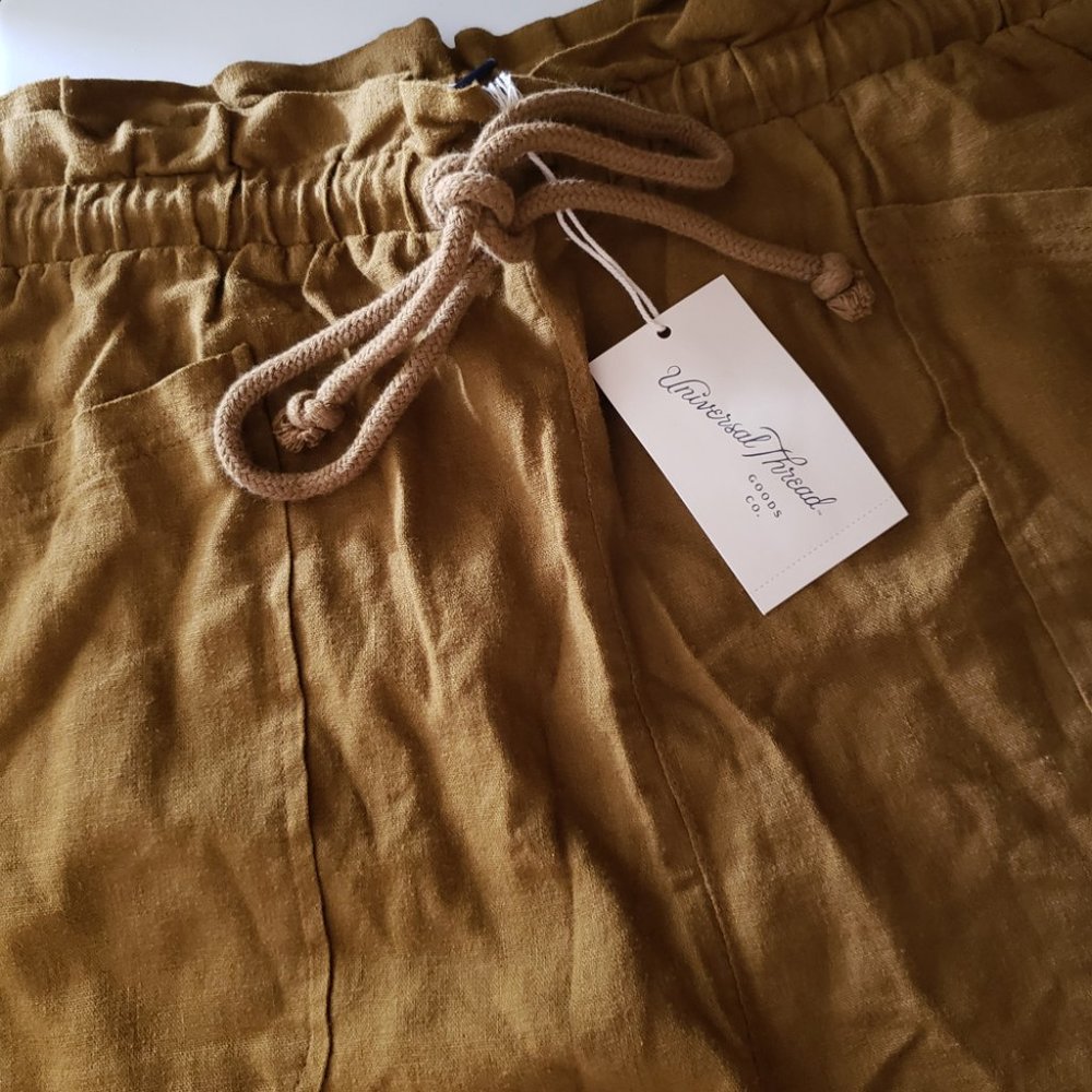 NWT Plus Size 2X Universal Thread Mid-Rise Tie Waist Utility Shorts BROWN - Picture 7 of 8